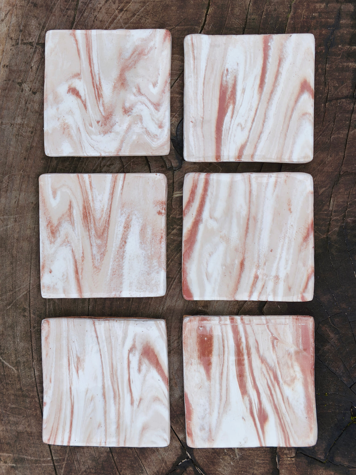 Set Posavasos con Base de Madera, Canto de Rana
