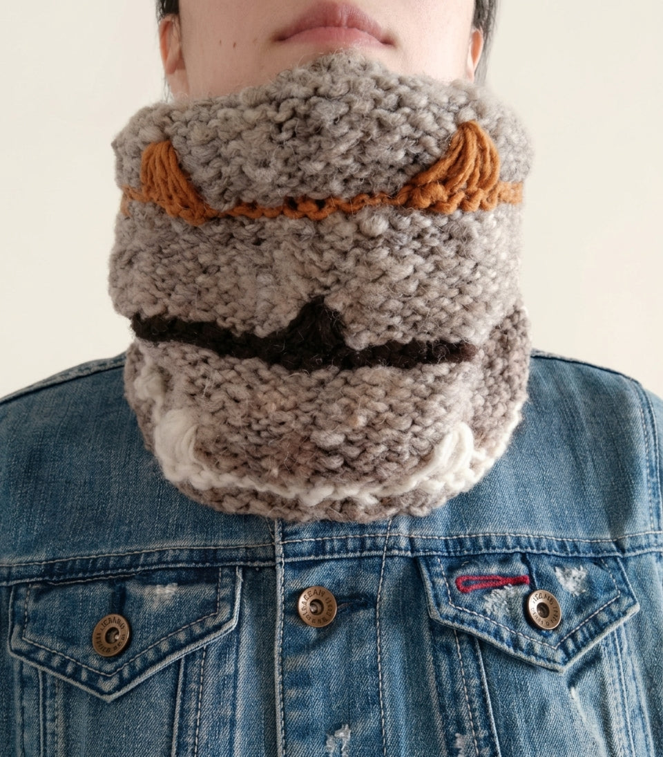Cuello tejido de lana chilota