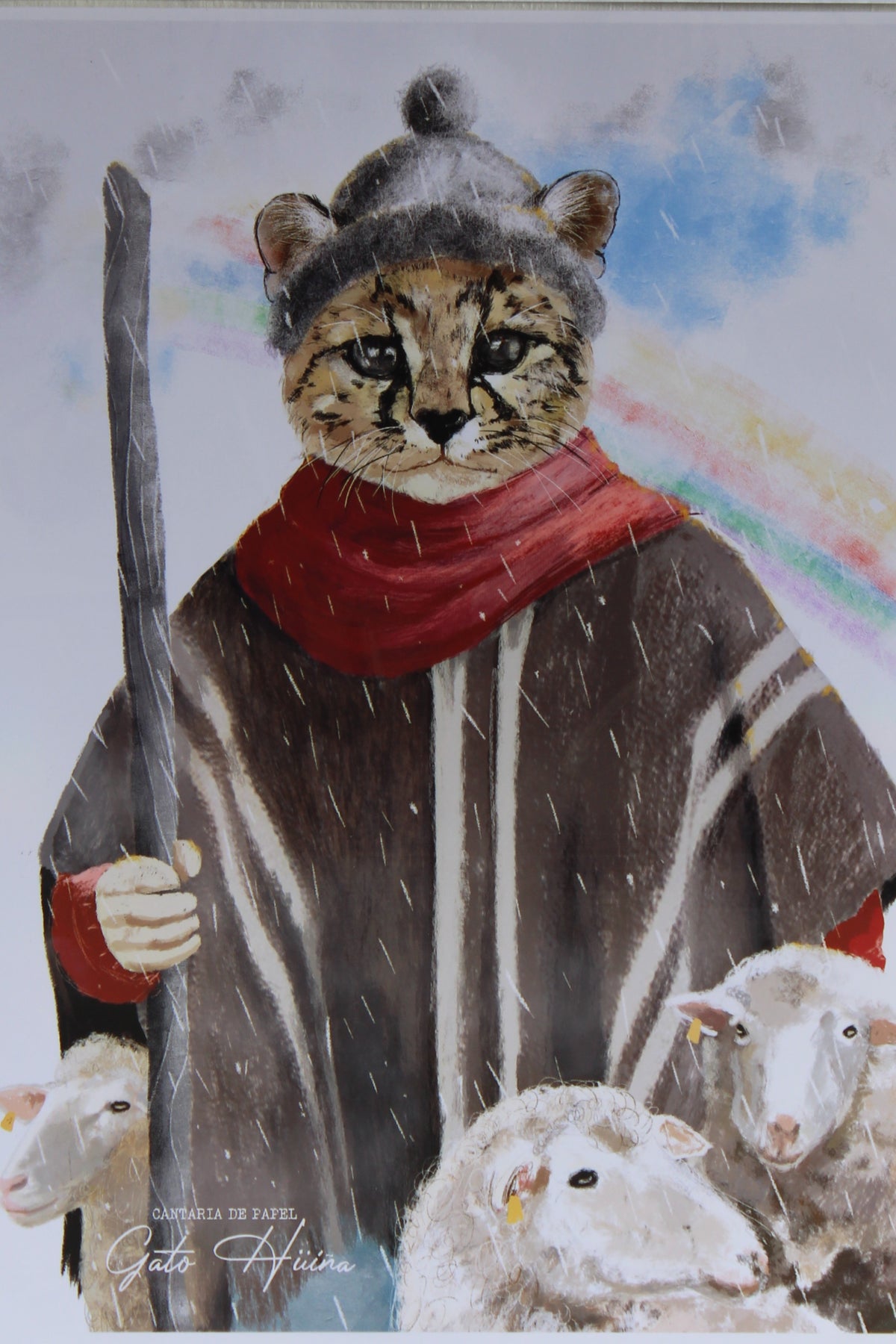 Lámina Decorativa Ilustrada A4, Fauna de Chiloé