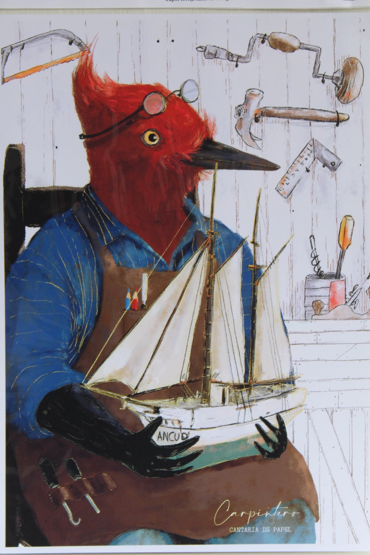 Lámina Decorativa Ilustrada A4, Fauna de Chiloé