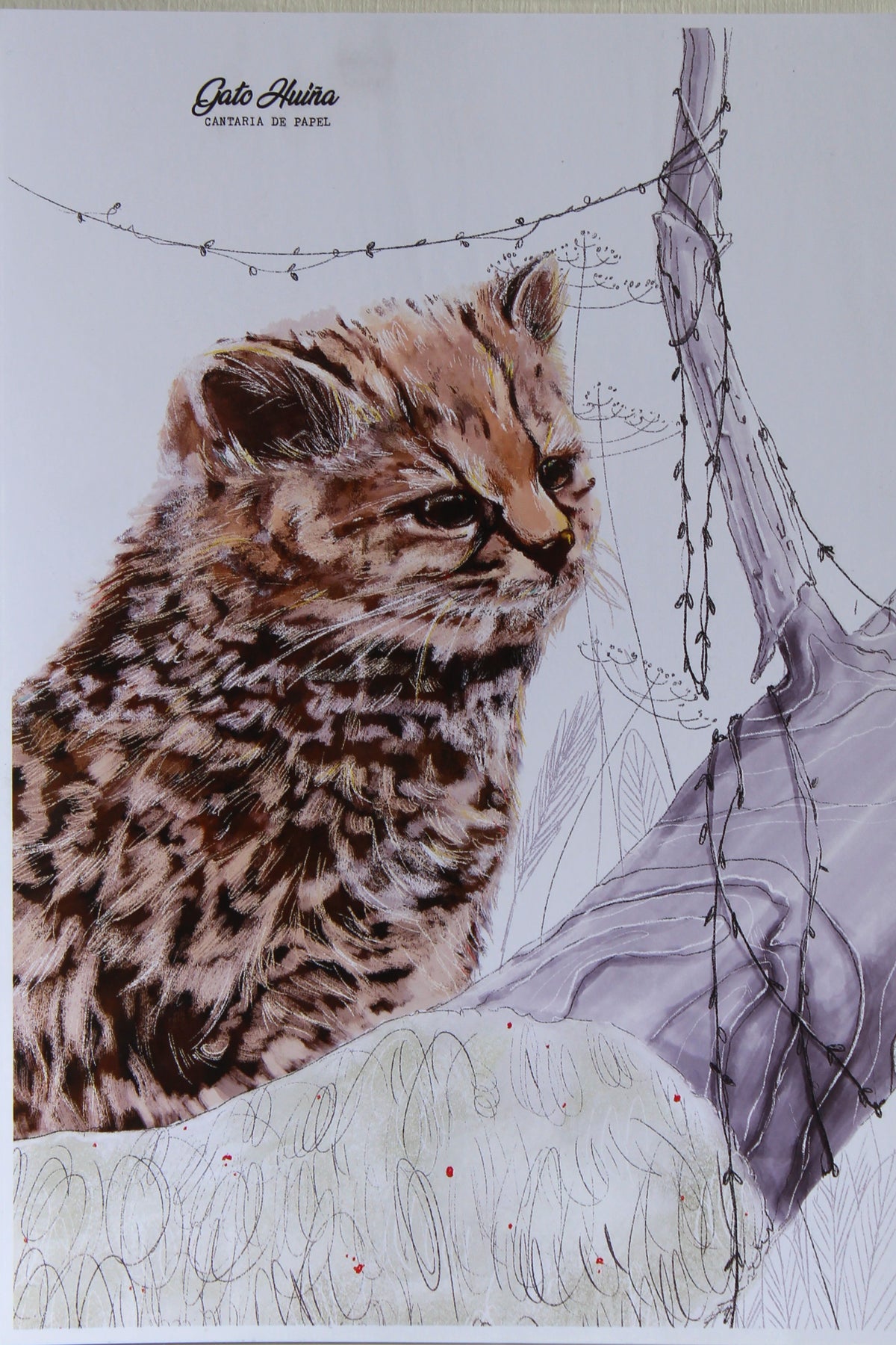 Lámina Decorativa Ilustrada A4, Fauna de Chiloé