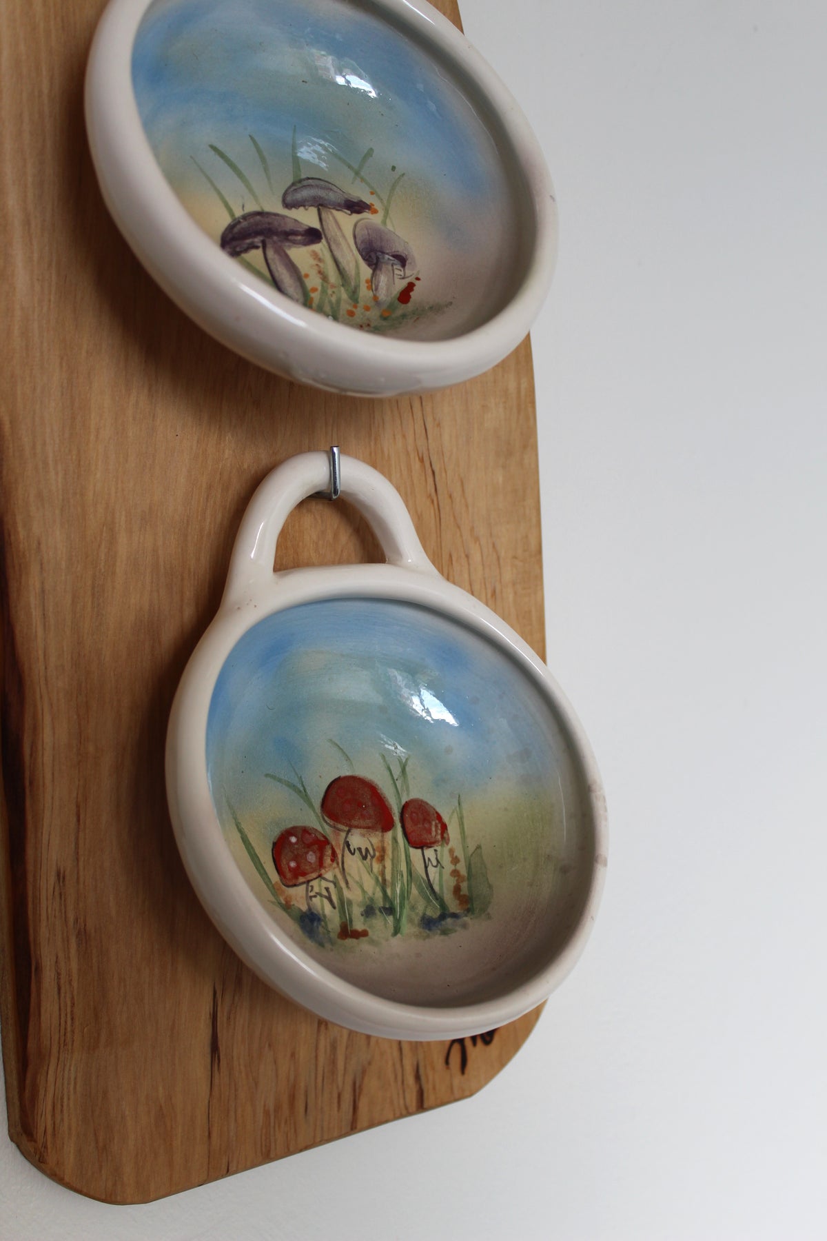 Set 2 Fuentes Fungi, Cerámica Pintada Artesanal
