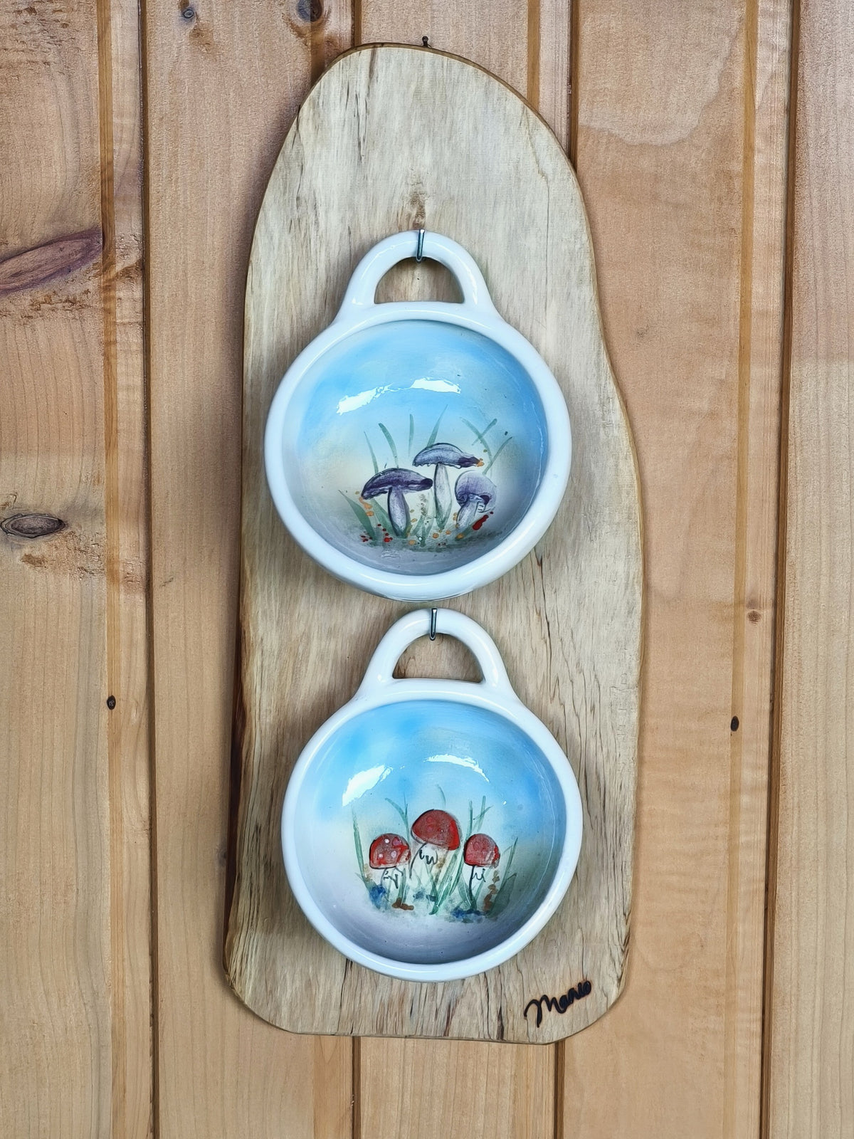 Set 2 Fuentes Fungi, Cerámica Pintada Artesanal
