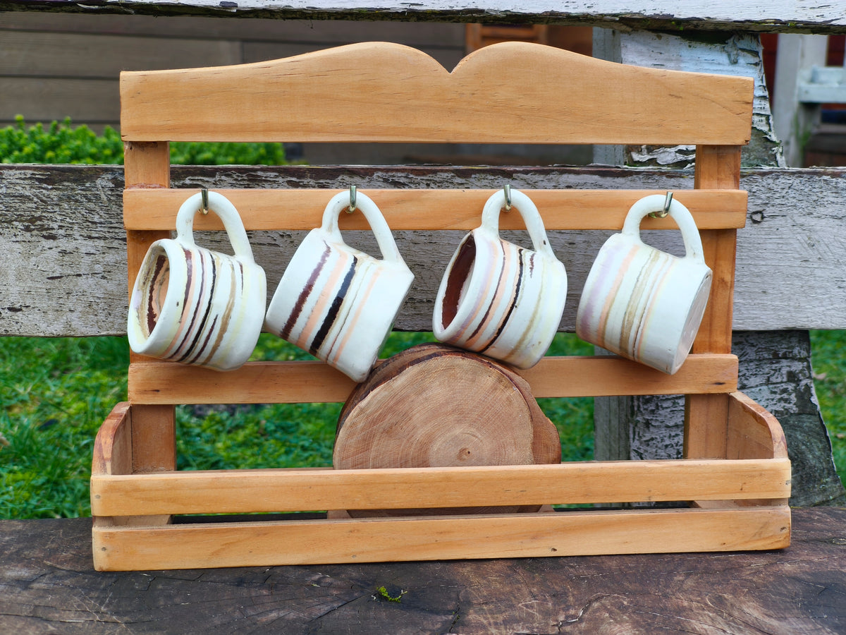 Set 4 Tazas Pequeñas, Cerámica Canto de Rana