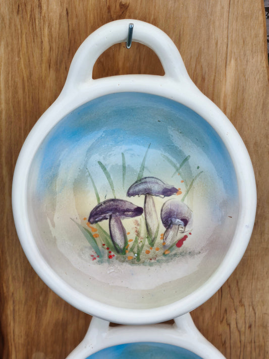 Set 2 Fuentes Fungi, Cerámica Pintada Artesanal